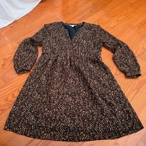 beachlunchlounge Black and Brown Patterned Dress